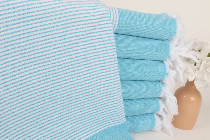 Wedding Towel, Summer Towel, 70x40 Cotton Striped Towel, Organic towel, Embroidered Towel, Luxury towel, Personalized Wedding Gift For Couple - 1