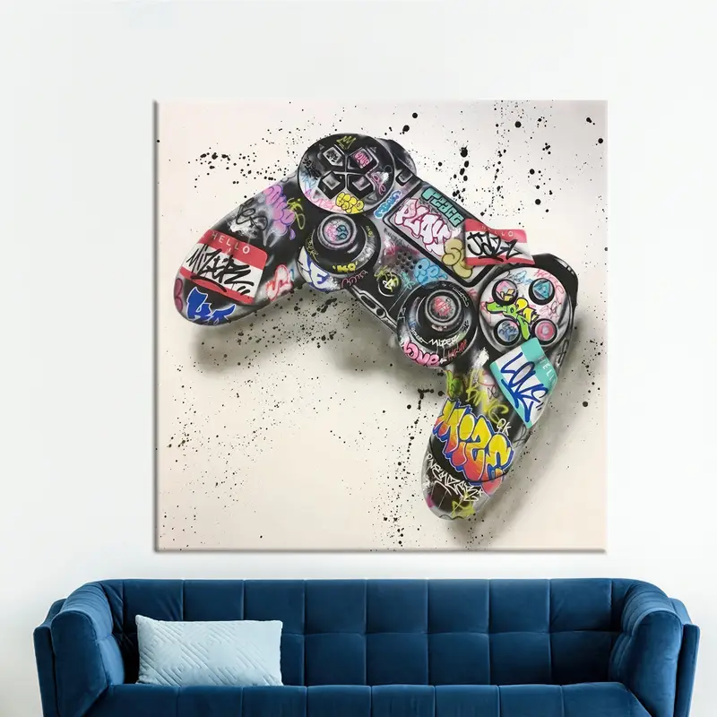 Oyun Odası Dekoru için Sanatsal Banksy Graffiti Kanvas