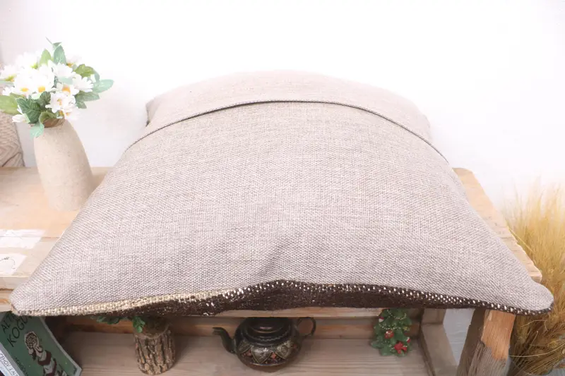 Handmade Kilim Cushion, Pillow for Sofa, Boho Chic Pillow, 18x18 Brown Pillow Cover, Pillow Sham, Car Pillow Sham, Throw Kilim Pillow - 7