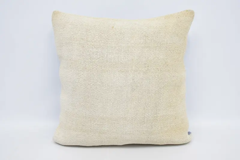 Vintage Large Square Cushion Cover, 28x28 inch White Chair Moroccan Pillow - 1