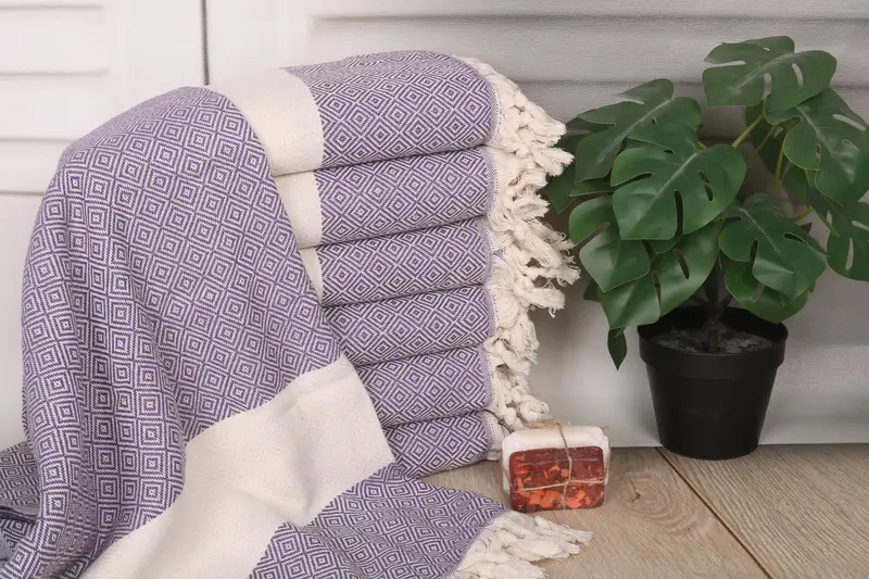 Personalized Bridesmaid Gift Purple Cotton Towel, Bachelorette Party Gifts, 70x40 inches