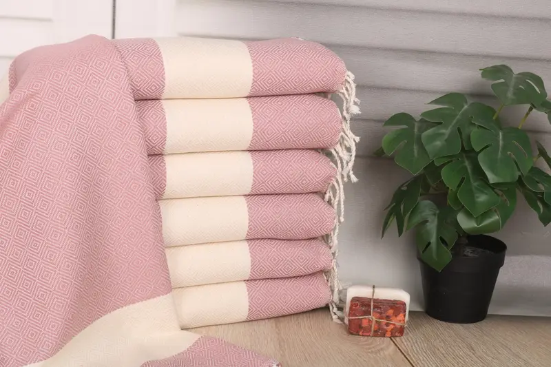 Personalized Pink Diamond Turkish Cotton Kitchen Towel, 20x40 inches