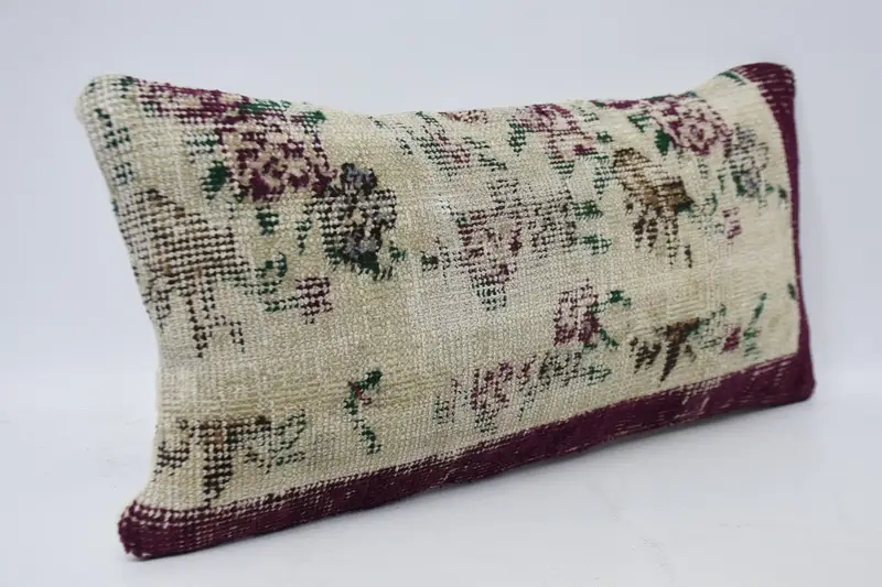 Home Decor Pillow, 12x24 Beige Pillow, Bed Pillow Sham, Living Room Throw Cushion, Vintage Kilim Pillow, Cushion, Turkish Pillow, Ethnic Pillow Case - 3