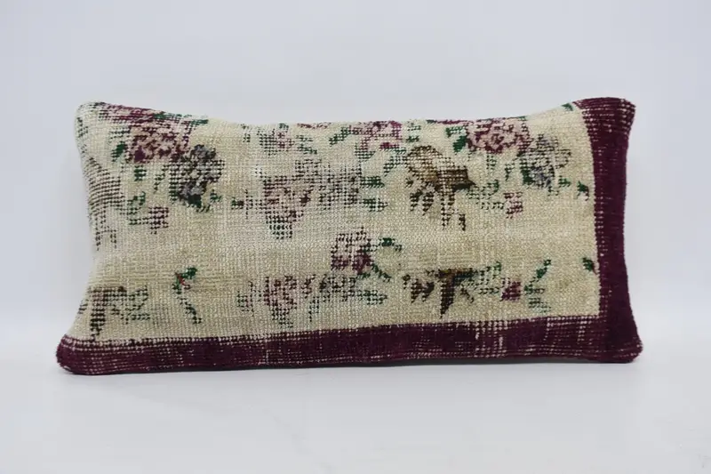 Home Decor Pillow, 12x24 Beige Pillow, Bed Pillow Sham, Living Room Throw Cushion, Vintage Kilim Pillow, Cushion, Turkish Pillow, Ethnic Pillow Case - 1
