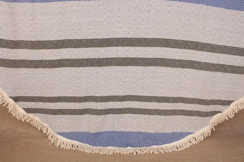 彼女へのギフト トルコ綿タオル サックスブルーブラック、63x63インチ