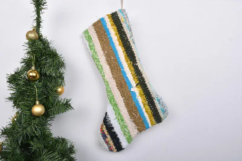 Patrón de adornos navideños, calcetín navideño de 7 pulgadas de ancho