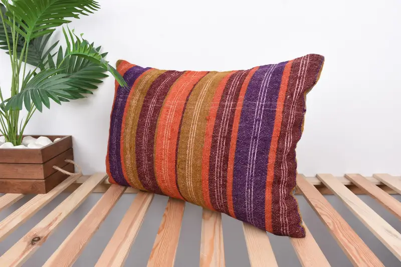 Almohada Boho, almohada turca, caja de almohada de naranja de 16x24, almohada para sofá, cubierta de cojín, caja de almohada de silla de oficina, caja de cojín de patrón de ganchillo - 5