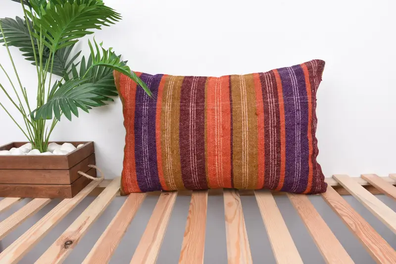 Almohada Boho, almohada turca, caja de almohada de naranja de 16x24, almohada para sofá, cubierta de cojín, caja de almohada de silla de oficina, caja de cojín de patrón de ganchillo - 1