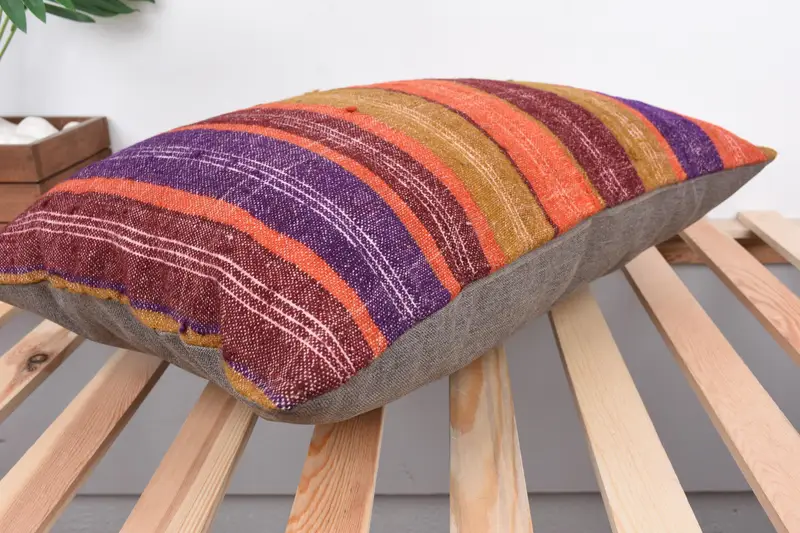 Almohada Boho, almohada turca, caja de almohada de naranja de 16x24, almohada para sofá, cubierta de cojín, caja de almohada de silla de oficina, caja de cojín de patrón de ganchillo - 6