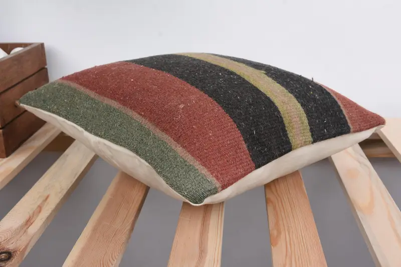 Outdoor Cushion Case, Interior Designer Pillow, Boho Pillow Sham Cover, Cushion Cover, 12x12 Red Cushion Cover, Kilim Cushion Sham - 6