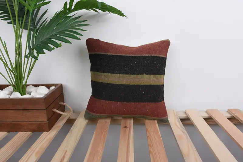 Outdoor Cushion Case, Interior Designer Pillow, Boho Pillow Sham Cover, Cushion Cover, 12x12 Red Cushion Cover, Kilim Cushion Sham - 1