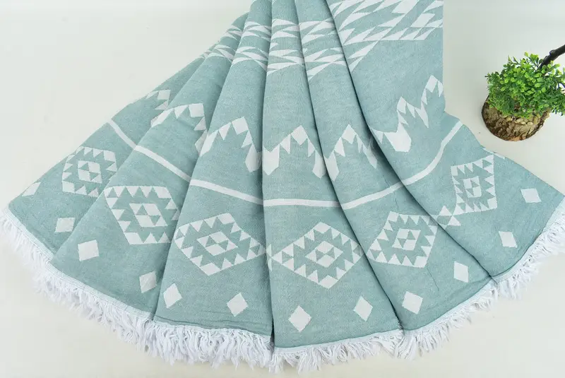 70x60 Cotton Geometric Towel, Boho Throw Blankets, Turkish Bedspread, Personalized Wedding Gift For Couple, Bedspread, Organic Throw, Tablecloth - 5