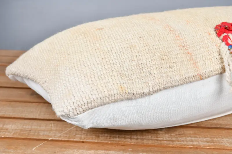 Vintage Kilim Pillow, Garden Pillow Sham, Antique Pillows, Cushion Case, 12x24 Beige Pillow Cover, Armchair Pillow Cover, Kilim Pillow - 4