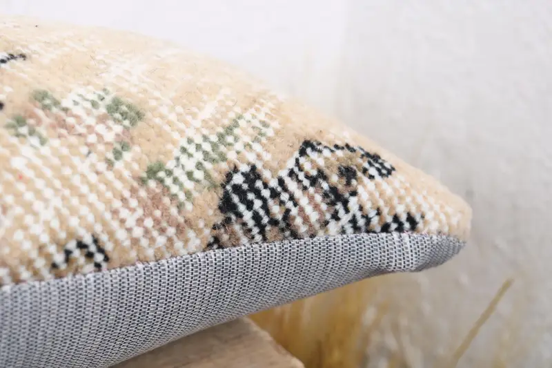 Kilim Cushion Sham, Retro Throw Pillow Cover, Bright Cushion, 8x16 Beige Cushion Cover, Pillow for Sofa, Pillow Sham, Vintage Pillow - 6