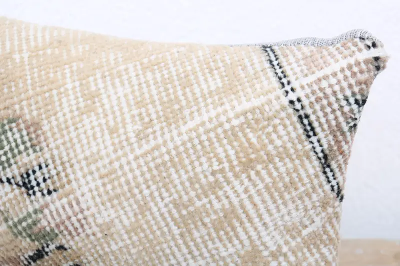 Kilim Cushion Sham, Retro Throw Pillow Cover, Bright Cushion, 8x16 Beige Cushion Cover, Pillow for Sofa, Pillow Sham, Vintage Pillow - 5