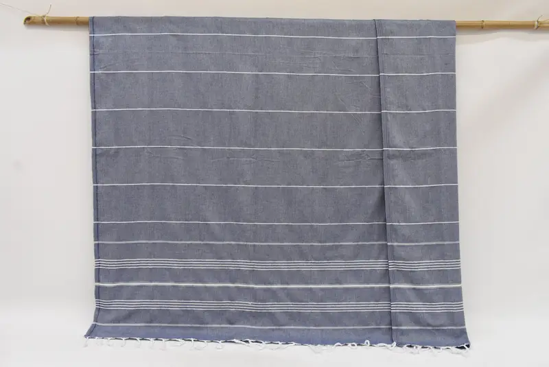 96x80 Cotton Striped Towel, Bedspread, Gift For Boyfriend, Beach Bachelorette Party Decorations, Custom Wedding Gifts, Woven Throw Blanket - 1