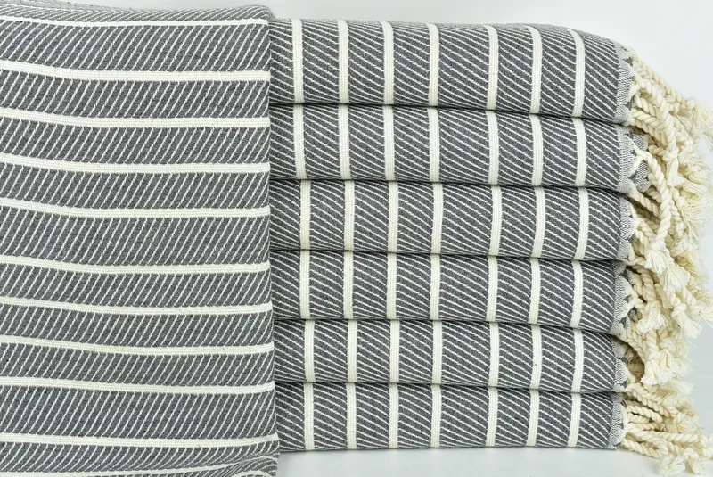Monogram Turkish Towel, Bachelor Gifts, Gift For Coworker, Girls Weekend Getaways Gifts, 70x40 Bamboo Herringbone Towel, Absorbent Turkish towel - 1