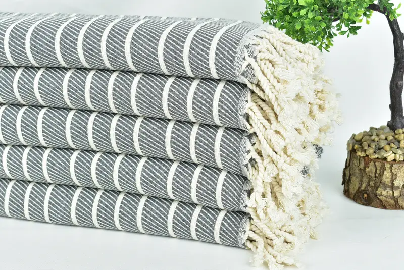 Monogram Turkish Towel, Bachelor Gifts, Gift For Coworker, Girls Weekend Getaways Gifts, 70x40 Bamboo Herringbone Towel, Absorbent Turkish towel - 3