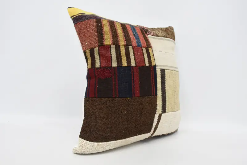 Cushion, Home Decor Pillow, Seat Cushion Cover, Boho Chic Pillow Sham, Pillow for Couch, 20x20 Brown Pillow Cover, Turkish Kilim Pillow - 3