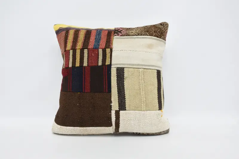 Cushion, Home Decor Pillow, Seat Cushion Cover, Boho Chic Pillow Sham, Pillow for Couch, 20x20 Brown Pillow Cover, Turkish Kilim Pillow - 1