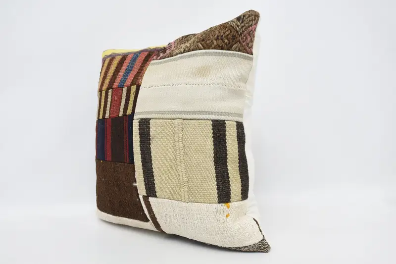 Cushion, Home Decor Pillow, Seat Cushion Cover, Boho Chic Pillow Sham, Pillow for Couch, 20x20 Brown Pillow Cover, Turkish Kilim Pillow - 4