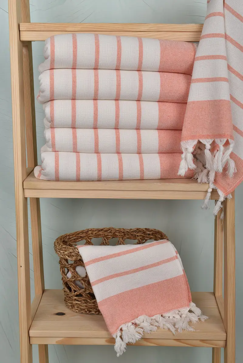 Bathroom Towels, Monogram Kitchen Towel, Turkish Tea Towel, Gift For Mom, Custom Turkish Towel, 36x18 Cotton Striped Towel, Housewarming Gift - 3