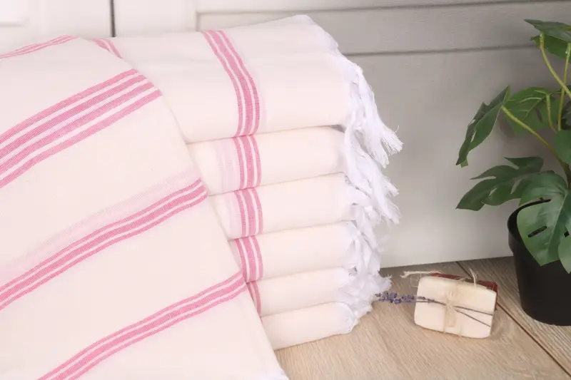 Custom Wedding Gifts Personalized Towel, Striped Fuchsia, 70x40 Inches