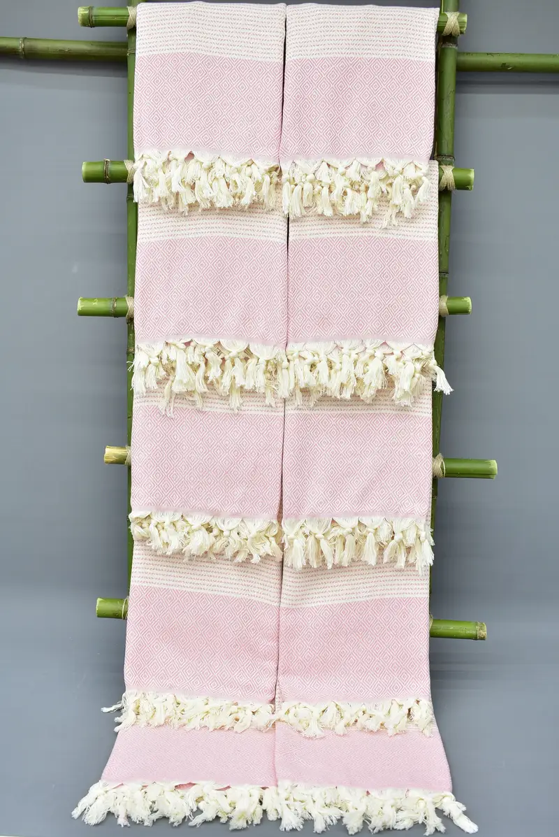 Large Turkish Towel, Peshtemal beach towel with unique design, Personalized Towel, 70x36 Cotton Diamond Towel, Travel towel, Engagement Gift - 7