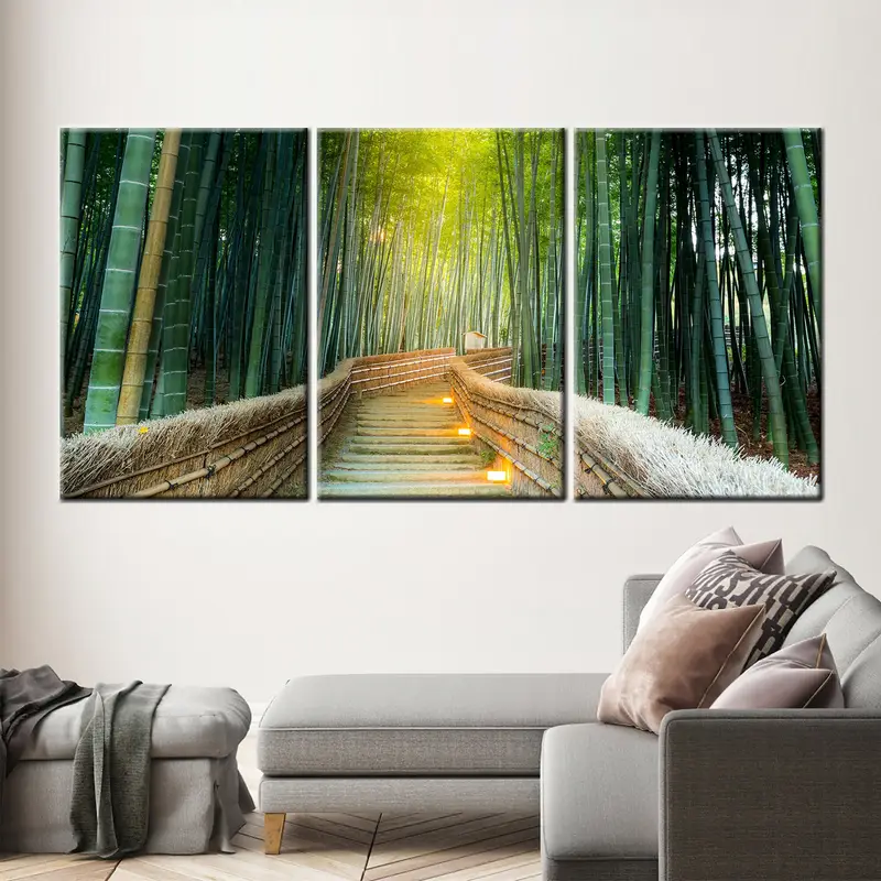 Bamboo Canvas, Greenway Poster Art, Fairy Tale Forests Canvas, Undiscovered Japan Wall Art, Evergreen Bamboo Forest, Forest Landscape Canvas - 5