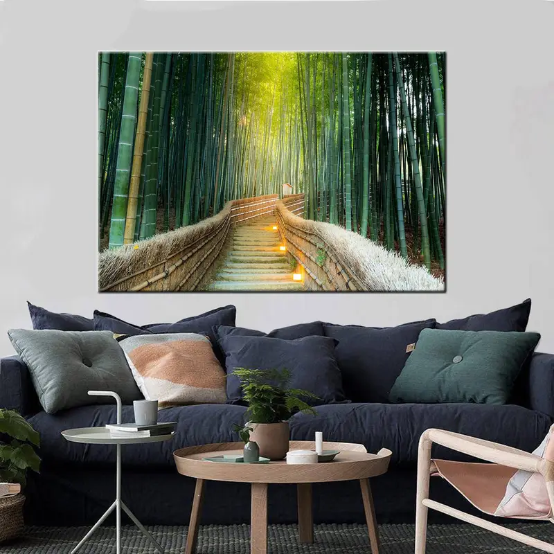 Bamboo Canvas, Greenway Poster Art, Fairy Tale Forests Canvas, Undiscovered Japan Wall Art, Evergreen Bamboo Forest, Forest Landscape Canvas - 4