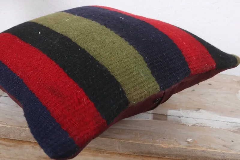 Pillow for Sofa, Handmade Kilim Cushion, Lounge Throw Cushion, Pillow Case, Interior Designer Pillow, 12x12 Red Pillow Sham - 6