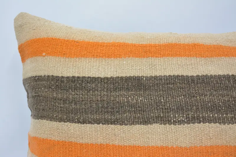 Kilim Pillow Cover, Turkish Kilim Pillow, Patio Pillow, 16x24 Beige Pillow Case, Pillow for Sofa, Vintage Kilim Pillow Pillow Cover, Cushion Case - 2
