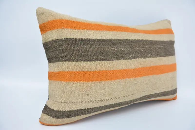 Kilim Pillow Cover, Turkish Kilim Pillow, Patio Pillow, 16x24 Beige Pillow Case, Pillow for Sofa, Vintage Kilim Pillow Pillow Cover, Cushion Case - 3