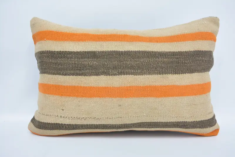 Kilim Pillow Cover, Turkish Kilim Pillow, Patio Pillow, 16x24 Beige Pillow Case, Pillow for Sofa, Vintage Kilim Pillow Pillow Cover, Cushion Case - 1