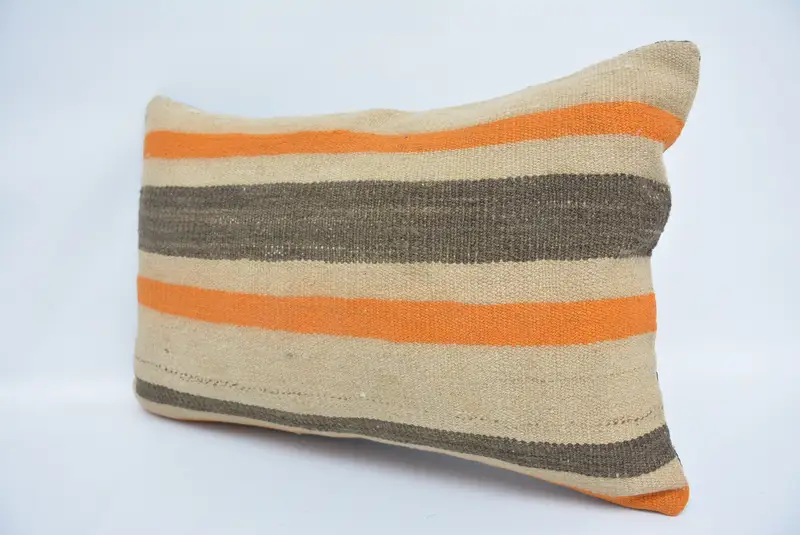 Kilim Pillow Cover, Turkish Kilim Pillow, Patio Pillow, 16x24 Beige Pillow Case, Pillow for Sofa, Vintage Kilim Pillow Pillow Cover, Cushion Case - 4