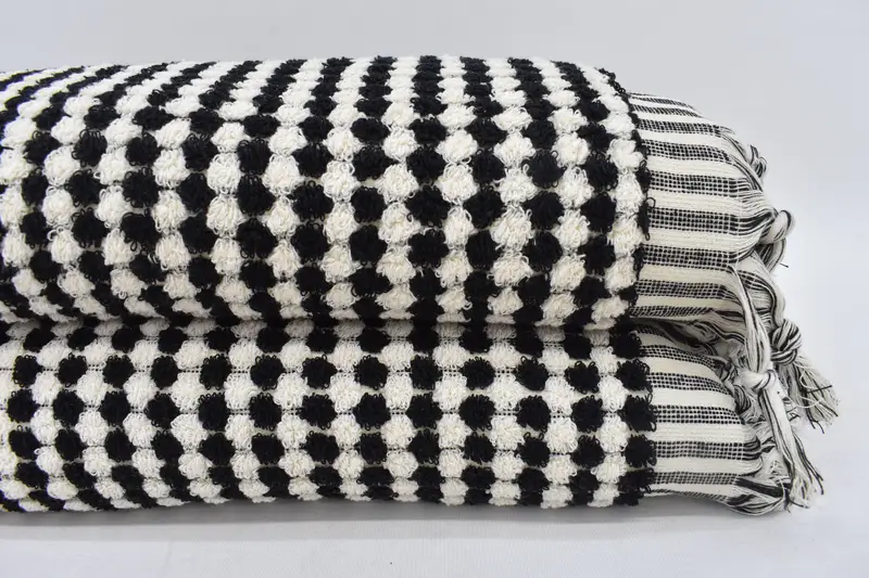 Personalized Turkish Towel, 68x36 Cotton Pom Pom Towel, Personalized Gift For Him, Gift For Wedding Day, Bridal Shower Favors, Cotton towel - 2
