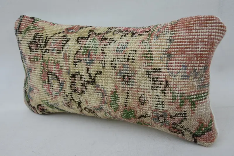 Kilim Pillow Cover, Vintage Pillow, Ikat Pillow Cover, 8x16 Beige Cushion, Cushion, Boho Pillow, Nomadic Cushion Cover, Aesthetic Pillow - 3