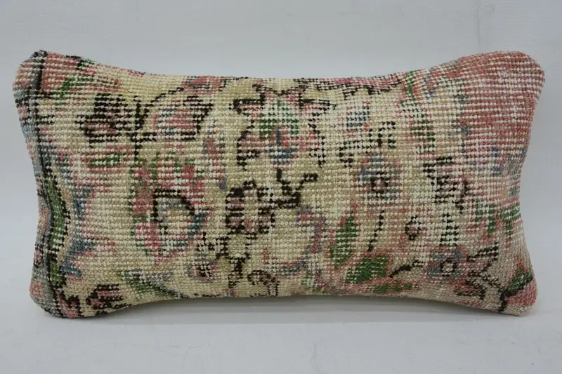 Kilim Pillow Cover, Vintage Pillow, Ikat Pillow Cover, 8x16 Beige Cushion, Cushion, Boho Pillow, Nomadic Cushion Cover, Aesthetic Pillow - 4