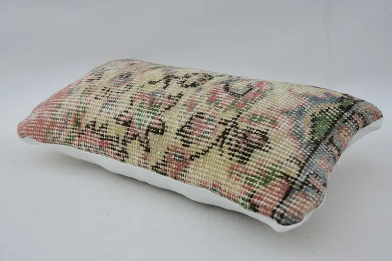 Kilim Pillow Cover, Vintage Pillow, Ikat Pillow Cover, 8x16 Beige Cushion, Cushion, Boho Pillow, Nomadic Cushion Cover, Aesthetic Pillow - 6