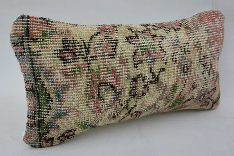 Kilim Pillow Cover, Vintage Pillow, Ikat Pillow Cover, 8x16 Beige Cushion, Cushion, Boho Pillow, Nomadic Cushion Cover, Aesthetic Pillow - 2