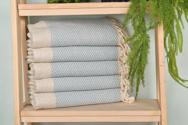 Turkish Towel Beach Polka Dot, 40x71 Inches, Organic Cotton/Linen