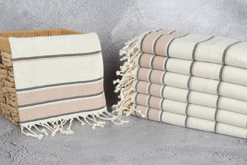 Bridal Shower Favors, Turkish Tea Towel, 40x20 Linen Striped Towel, Monogrammed Hand Towel, Gym Towel, Family Gift, Gift For Her, Personalized Gift - 3