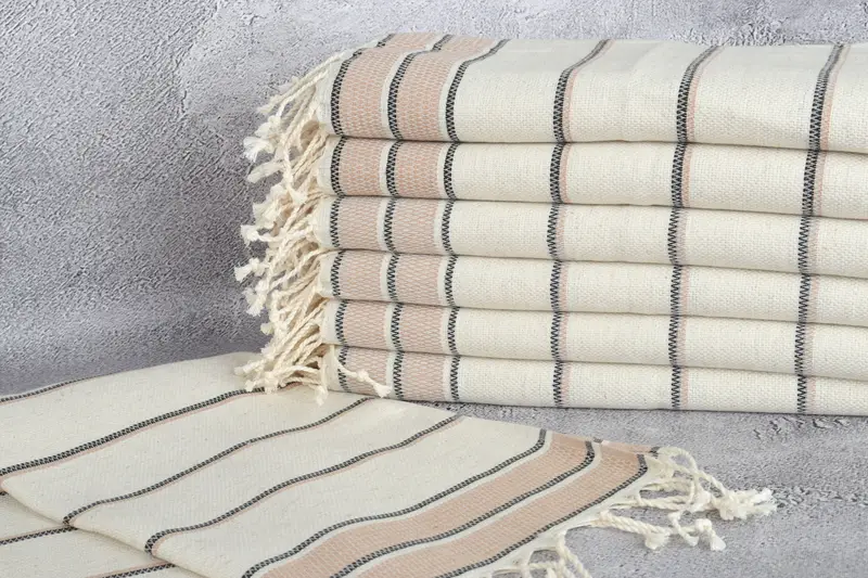 Bridal Shower Favors, Turkish Tea Towel, 40x20 Linen Striped Towel, Monogrammed Hand Towel, Gym Towel, Family Gift, Gift For Her, Personalized Gift - 2