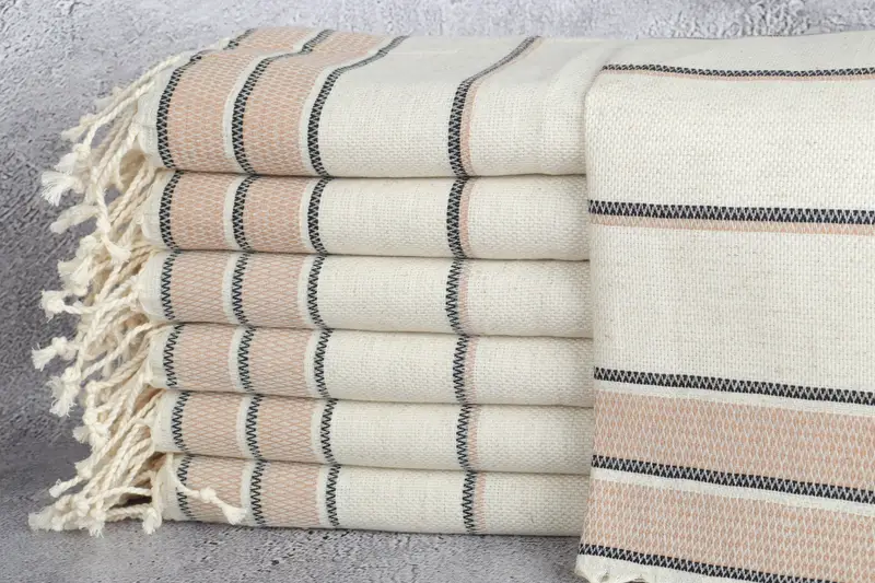 Bridal Shower Favors, Turkish Tea Towel, 40x20 Linen Striped Towel, Monogrammed Hand Towel, Gym Towel, Family Gift, Gift For Her, Personalized Gift - 1