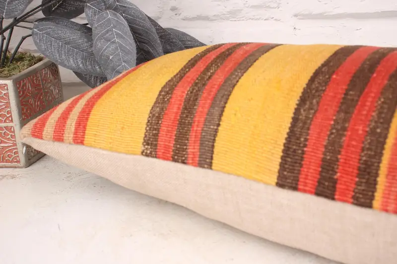 Home Decor Pillow, Bed Pillow Cover, Retro Throw Cushion Cover, Boho Pillow Sham Cover, Pillow for Couch, 12x36 Yellow Pillow, Cushion Cover - 6