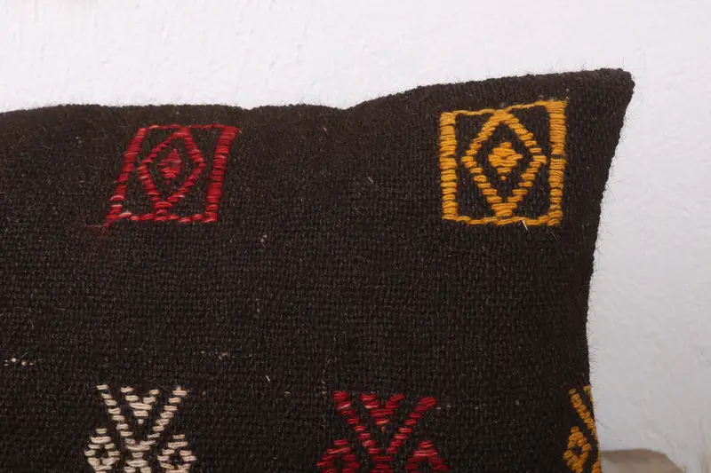 12x24 Brown Pillow Sham, Turkish Pillow, Personalized Gift Pillow Cushion Cover, Cushion Case, Vintage Kilim Pillow, Throw Kilim Pillow - 5