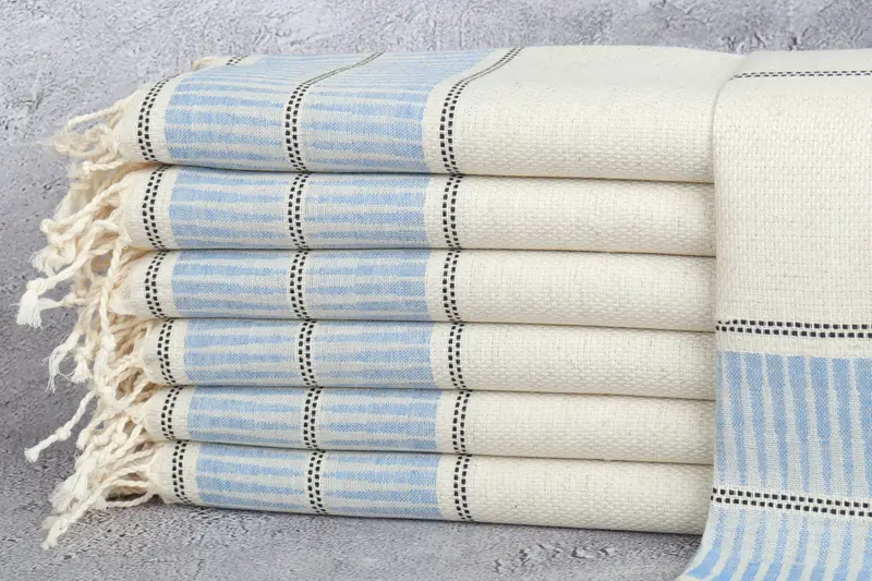 40x20 Linen Striped Towel, Bride Gift, Kitchen Towel, Monogram Towels, Personalized Hand Towel, Bridal Shower Favors, Monogram Kitchen Towel - 1