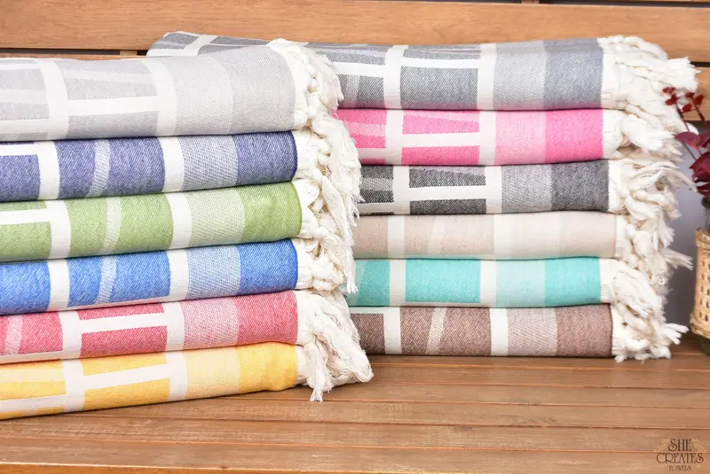 Gift For Her, 70x34 Cotton Patterned Towel, Soft towel, Best lightweight Turkish towel for travel USA, Boyfriend Christmas Gift, Home Decor Gifts - 1