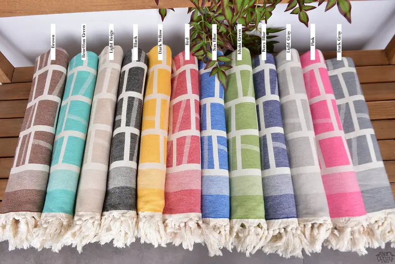 Gift For Her, 70x34 Cotton Patterned Towel, Soft towel, Best lightweight Turkish towel for travel USA, Boyfriend Christmas Gift, Home Decor Gifts - 2