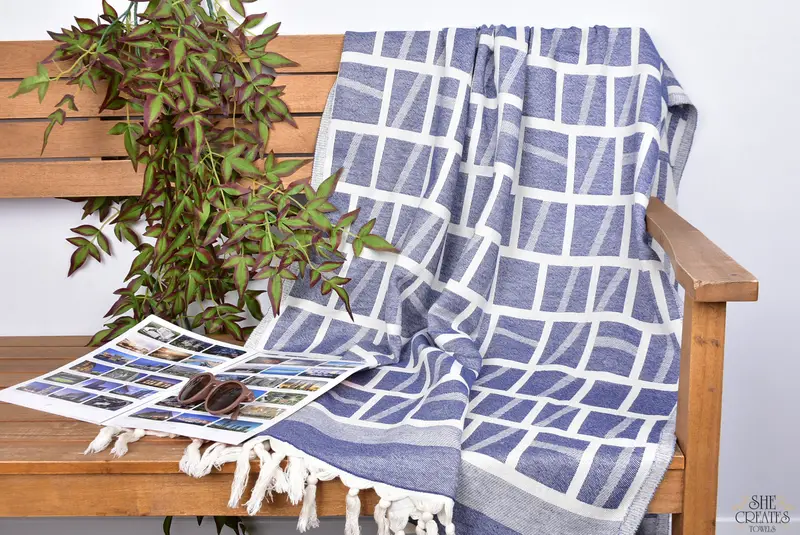 Gift For Her, 70x34 Cotton Patterned Towel, Soft towel, Best lightweight Turkish towel for travel USA, Boyfriend Christmas Gift, Home Decor Gifts - 3